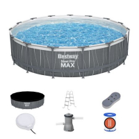 Бассейн каркасный Bestway Steel Pro Max 561GD 457x107 см, 14970 л, фильтр-насос 3028 л\ч, лестница, тент, подсветка